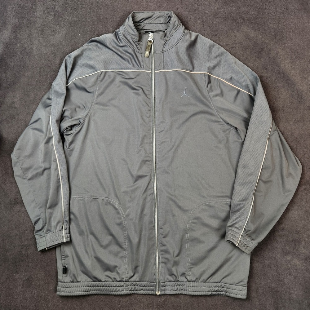 Vintage Nike Jordan 2005 Track Jacket  Mens Large Gray Full Zip‎ Basketball